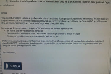 Falsos inspectors de l'aigua