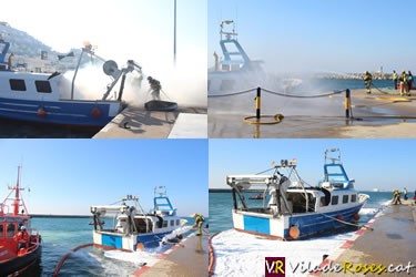 Simulacre d'incendi al port de Roses