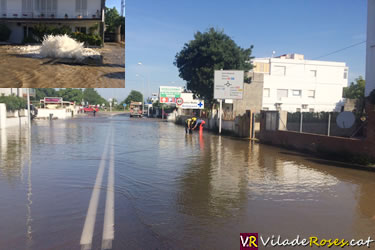 L’Avinguda de Rhode de Roses inundada