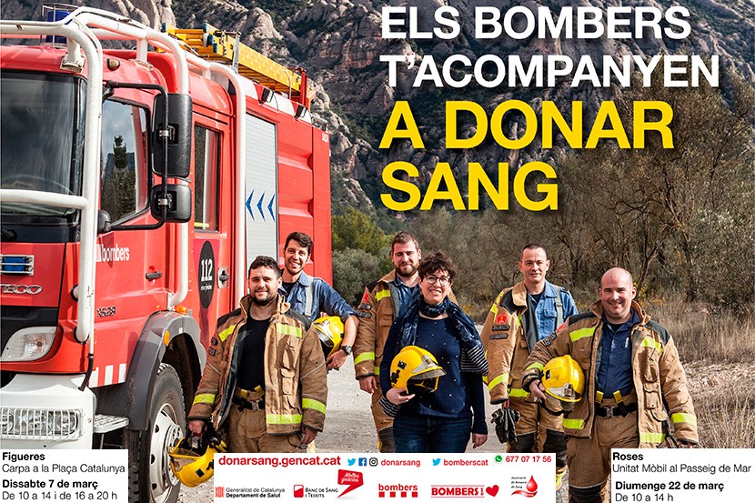 “Els Bombers t’acompanyen a donar sang”