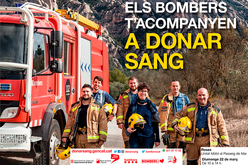 “Els Bombers t’acompanyen a donar sang”