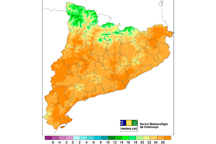 Un dels tres juliols més càlids mesurats a Catalunya