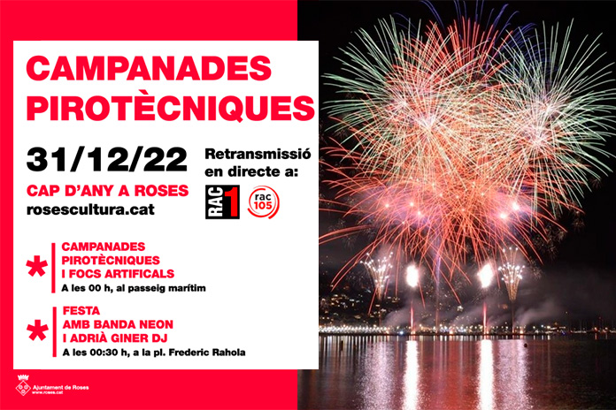 12 campanades pirotècniques de Cap d'Any a Roses
