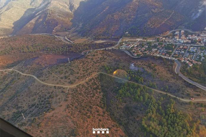 Incendi forestal a Portbou