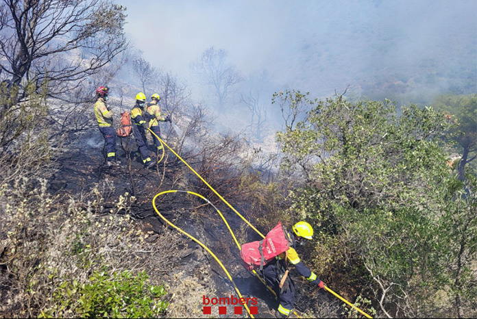 Incendi forestal a Portbou