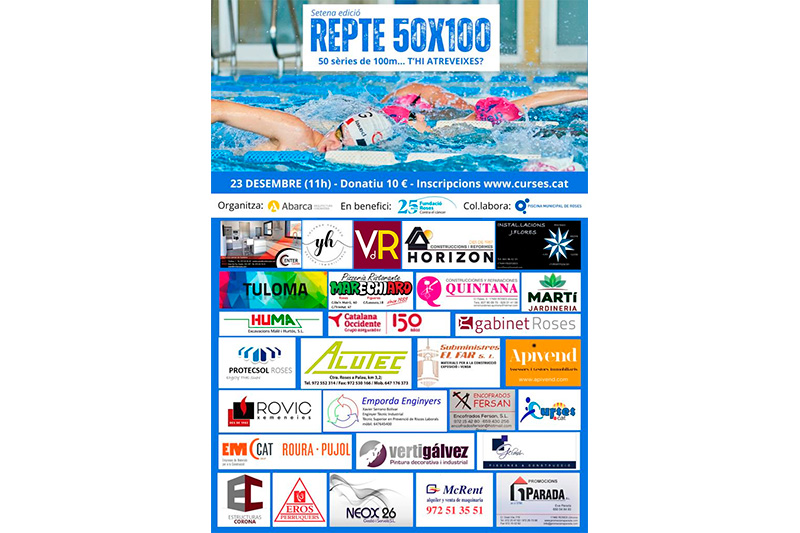 Repte solidari 50 x 100 de natació a Roses