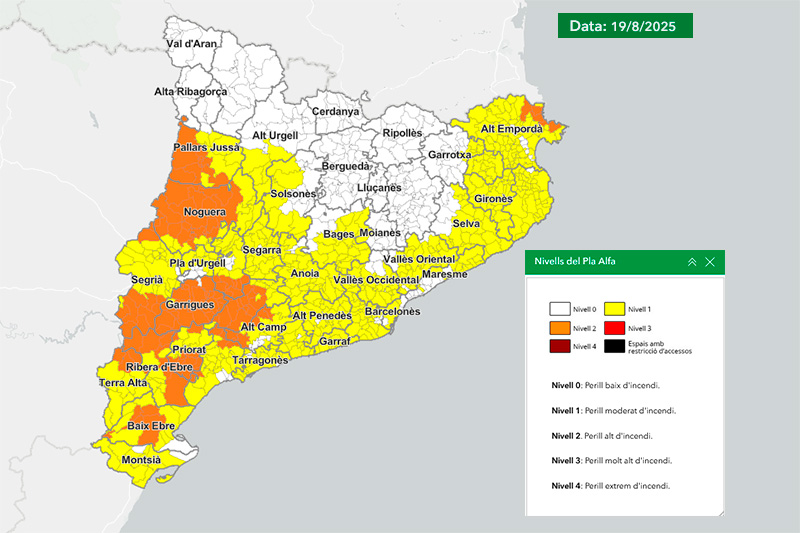Finalitza l'ALERTA del Pla INFOCAT i del PROCICAT