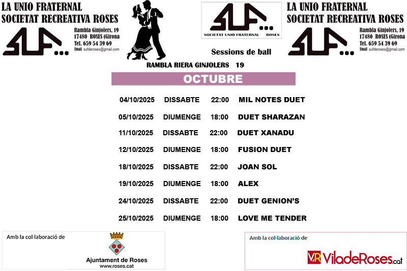 Balls a la Sala SUF de Roses al mes d'octubre