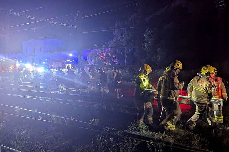 Simulacre d'incendi al túnel de Portbou